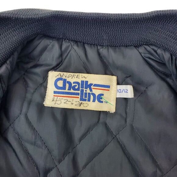 Vintage CHICAGO WHITE SOX Jacket BOYS 10/12 Black Satin CHALK LINE Retro MLB - Picture 4 of 11